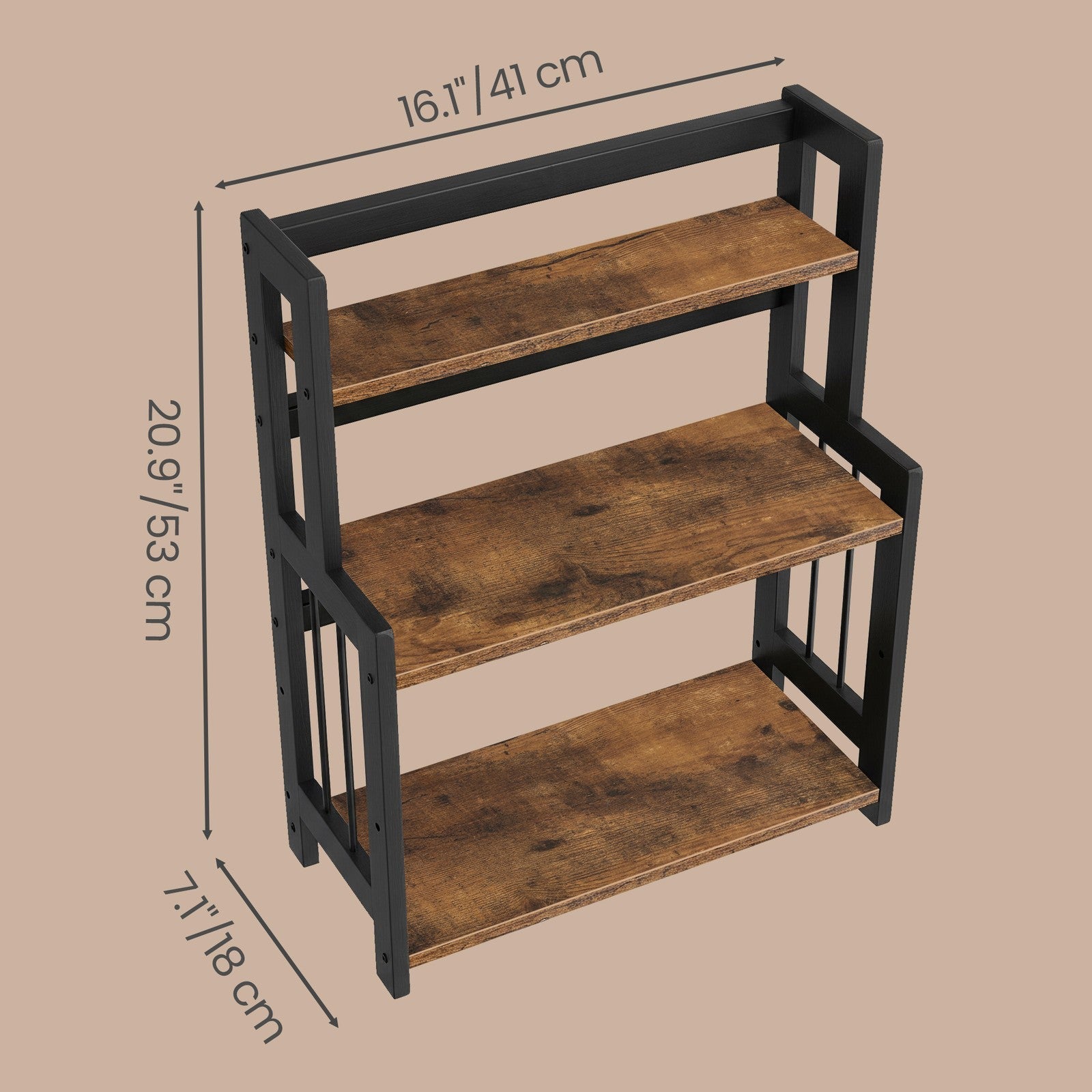 3 Tier Countertop Organizer - 3L - Bamboo Frame