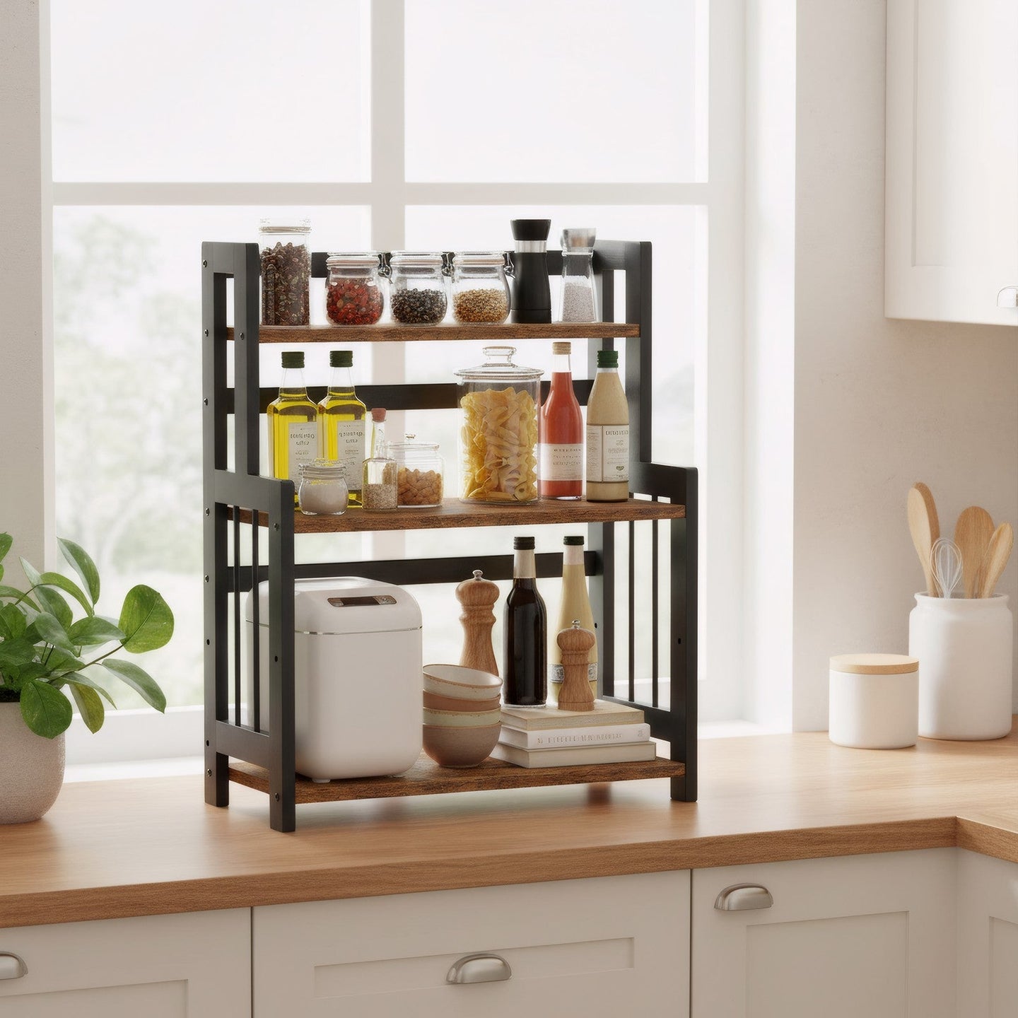 3 Tier Countertop Organizer - 3L - Bamboo Frame