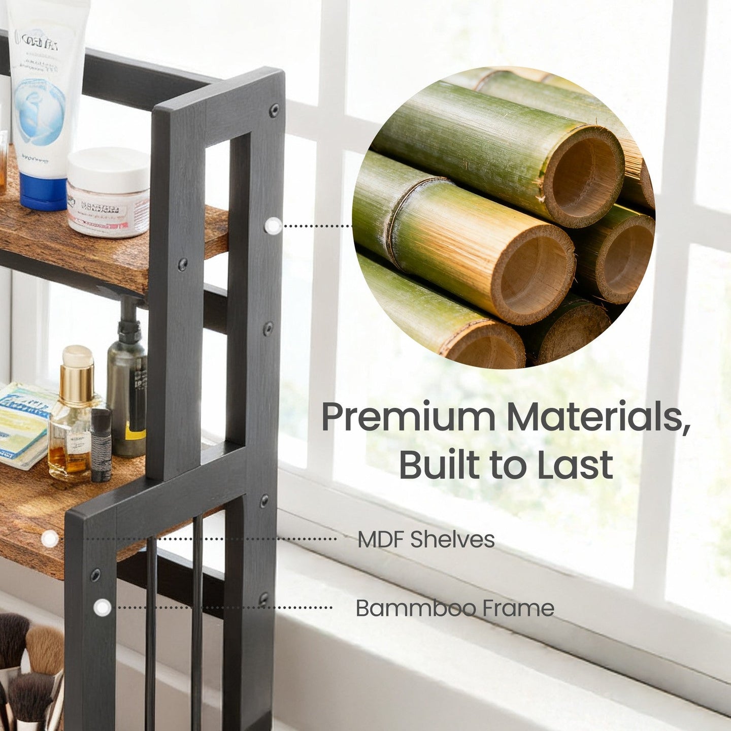 3 Tier Countertop Organizer - 3L - Bamboo Frame