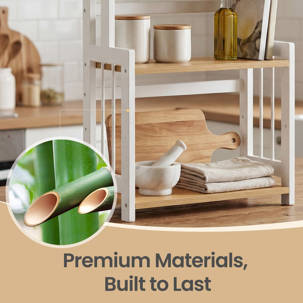 3-Tier Spice Organizer Rack - 7L - Bamboo - Versatile Use