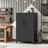 Metal Storage Cabinet - Steel - Ink Black - Lockable with Shelves for Home and Office