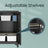 Metal Storage Cabinet - Steel - Ink Black - Lockable with Shelves for Home and Office