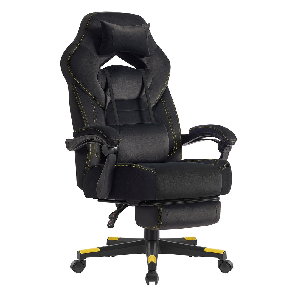 Gaming Chair Office Computer Chair - Velvet and Foam - Ink Black