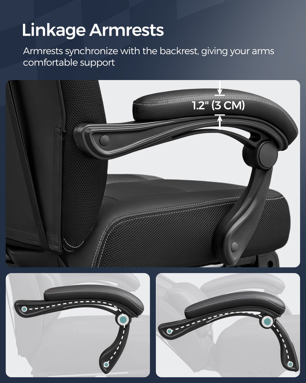 Office Racing Chair - Synthetic Leather and Foam - Black