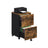 Filing Cabinet - 2-Drawer with Wheels - Wood - Rustic Brown and Black