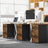 Filing Cabinet - 2-Drawer with Wheels - Wood - Rustic Brown and Black