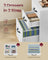 Mobile File Cabinet 3 Drawers Filing Cabinet - Wood and Steel - Cloud White