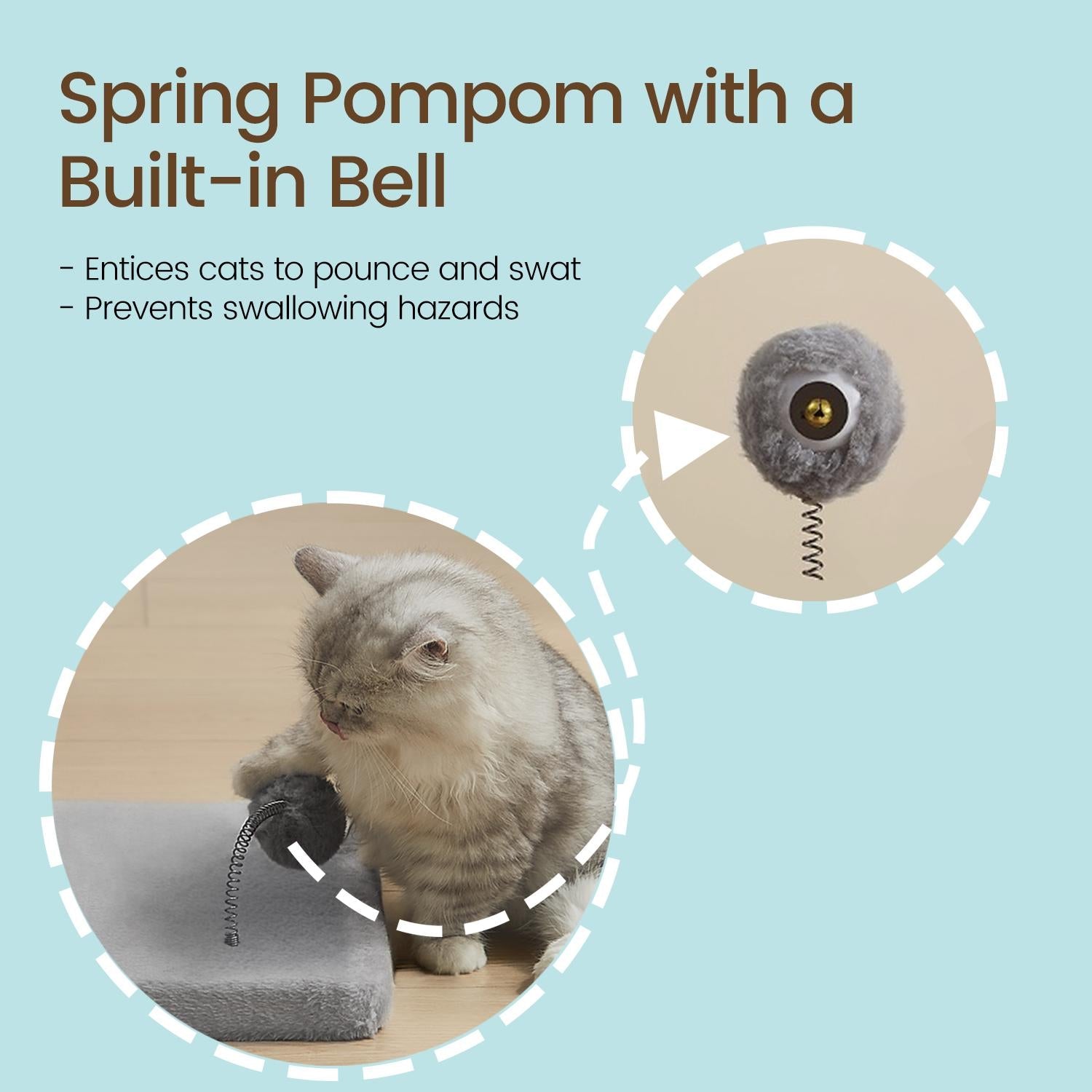 Cat Scratching Post - 85L - Sisal - Spring Pompom