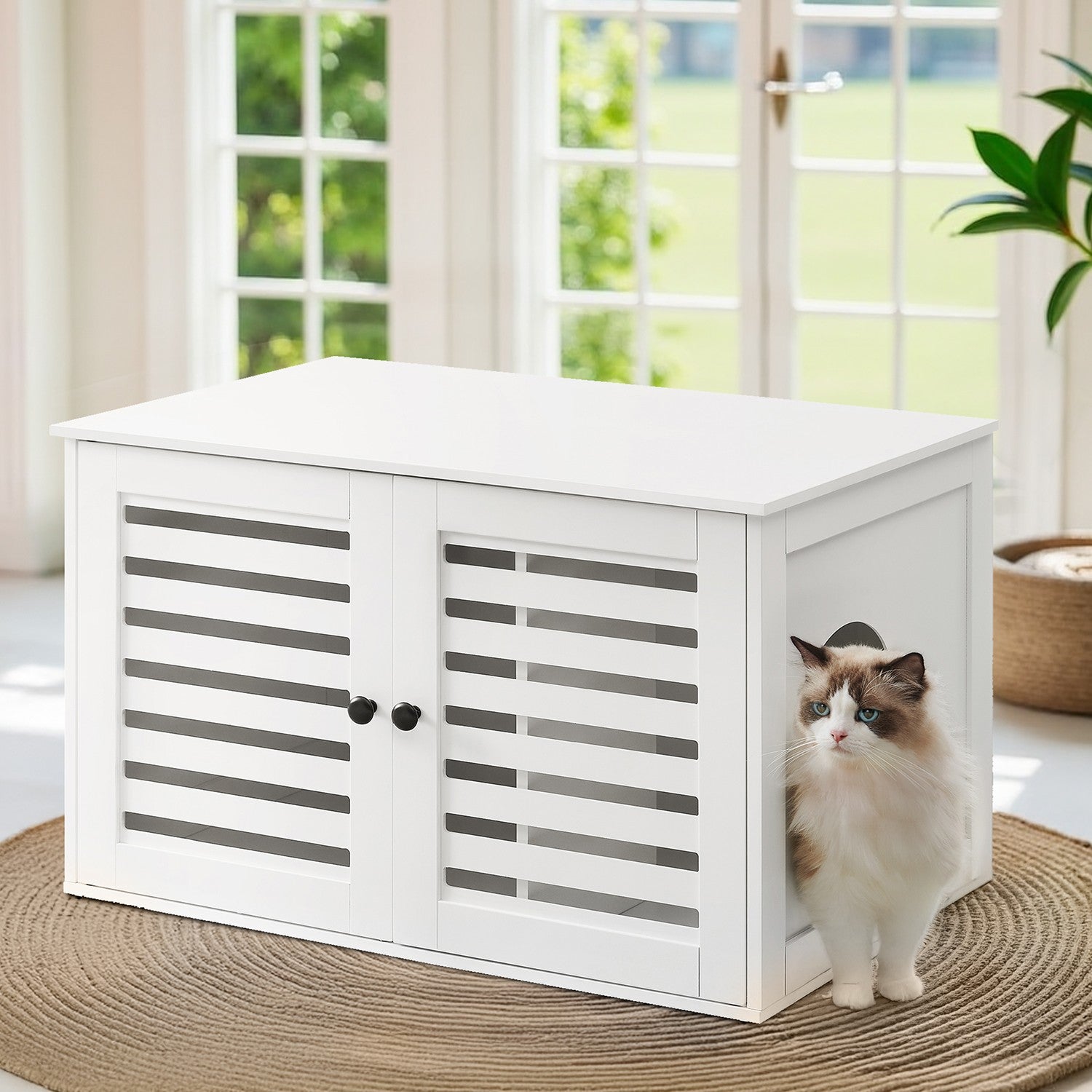 Cat Litter Box Cabinet - White - PCL