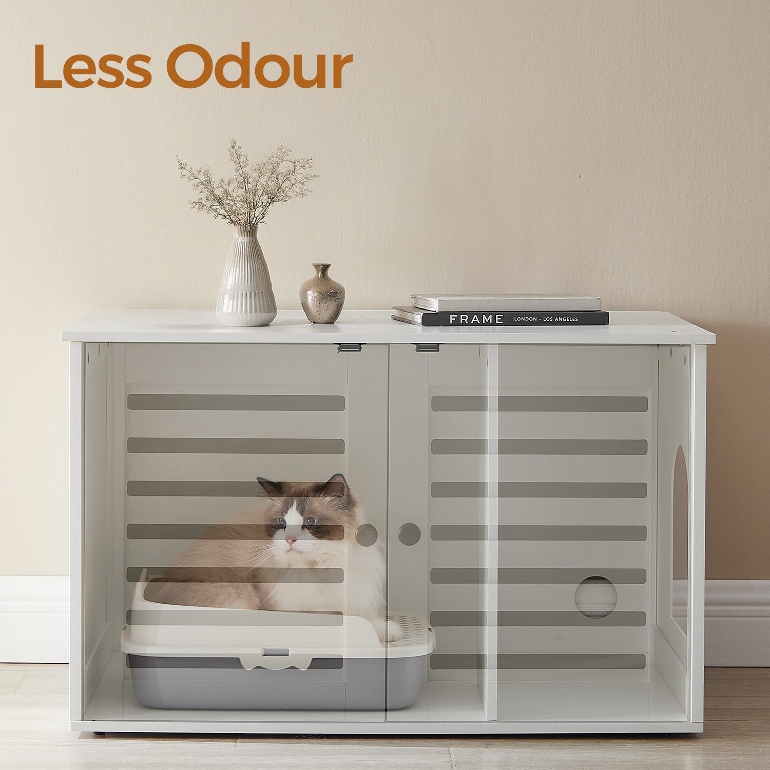 Cat Litter Box Cabinet - White - PCL