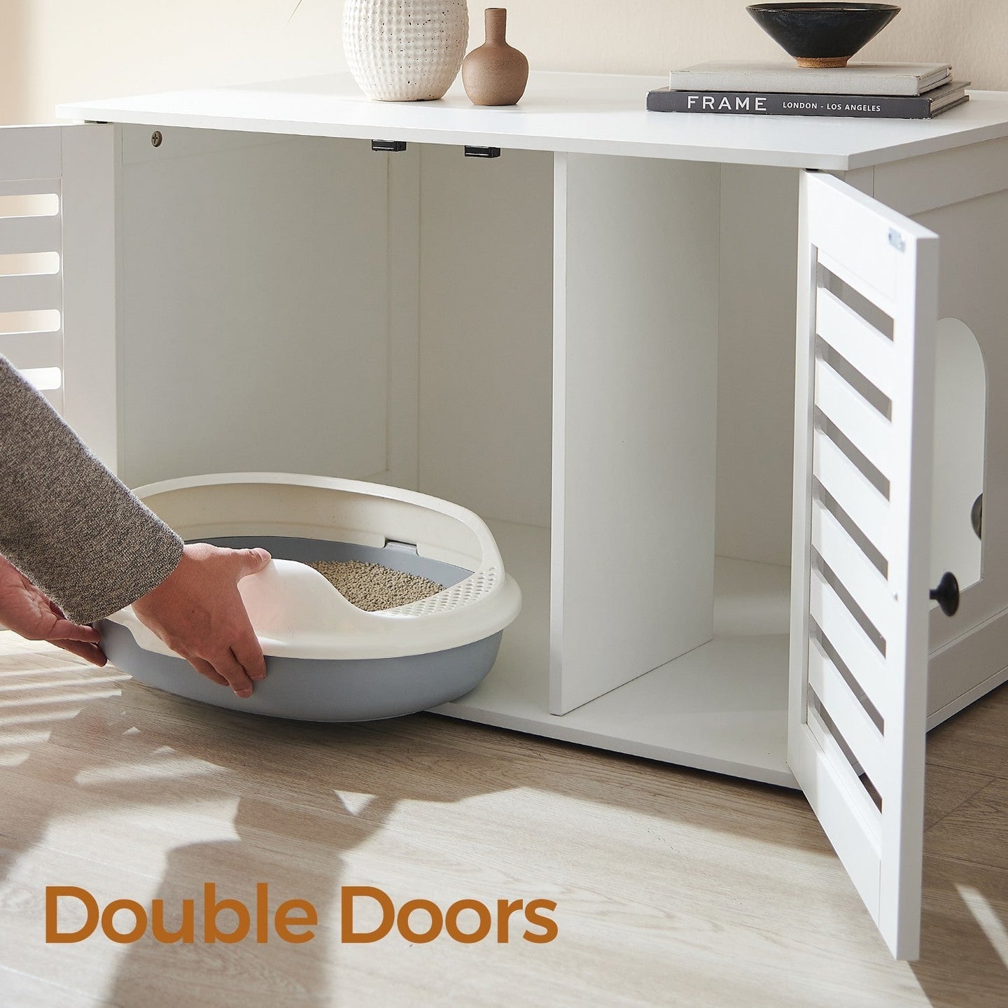 Cat Litter Box Cabinet - White - PCL