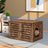 Cat Litter Box Cabinet - Rustic Brown - Hidden Design with Removable Divider and Shutter Doors