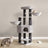 Large Cat Condo - Dove Grey and Black - 9 Scratching Posts with Self-Warming Pads and Self-Groomers