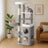 Tall Cat Tree - 59.1" - Plush - 2 Caves
