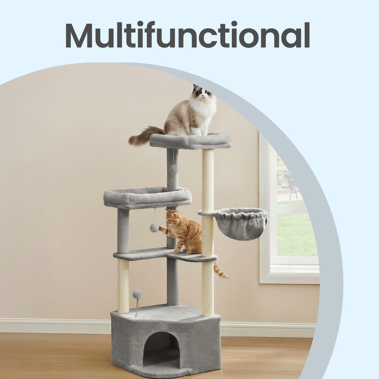 Cat Tree Tower - 55L - Particleboard - Scratching Posts