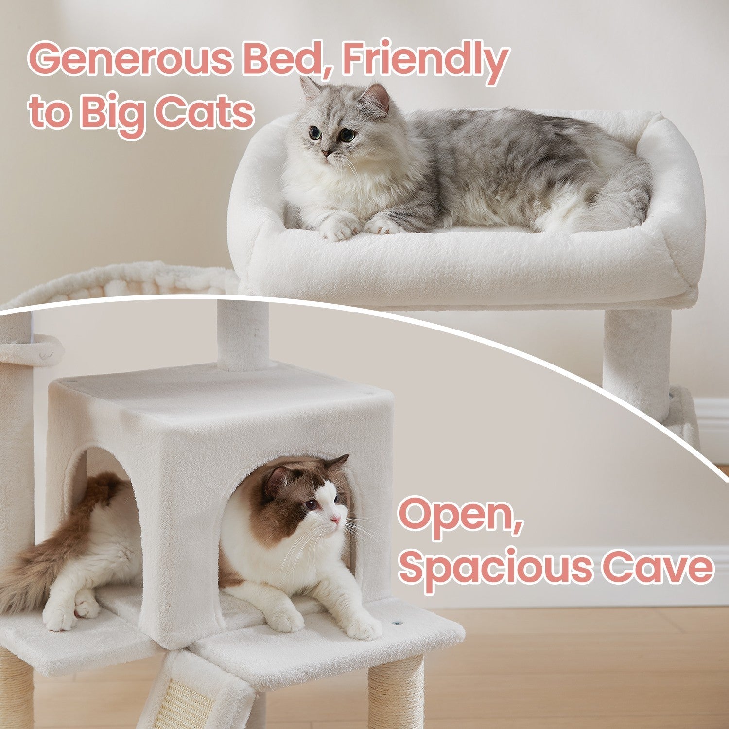Cat Tree - PCT051P01 - Jelly Pink - Widened Perch for Large Cats and Kittens