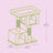 Cat Tree - Wood - Light Grey - Large Perch with Two Cat Caves and Scratching Post