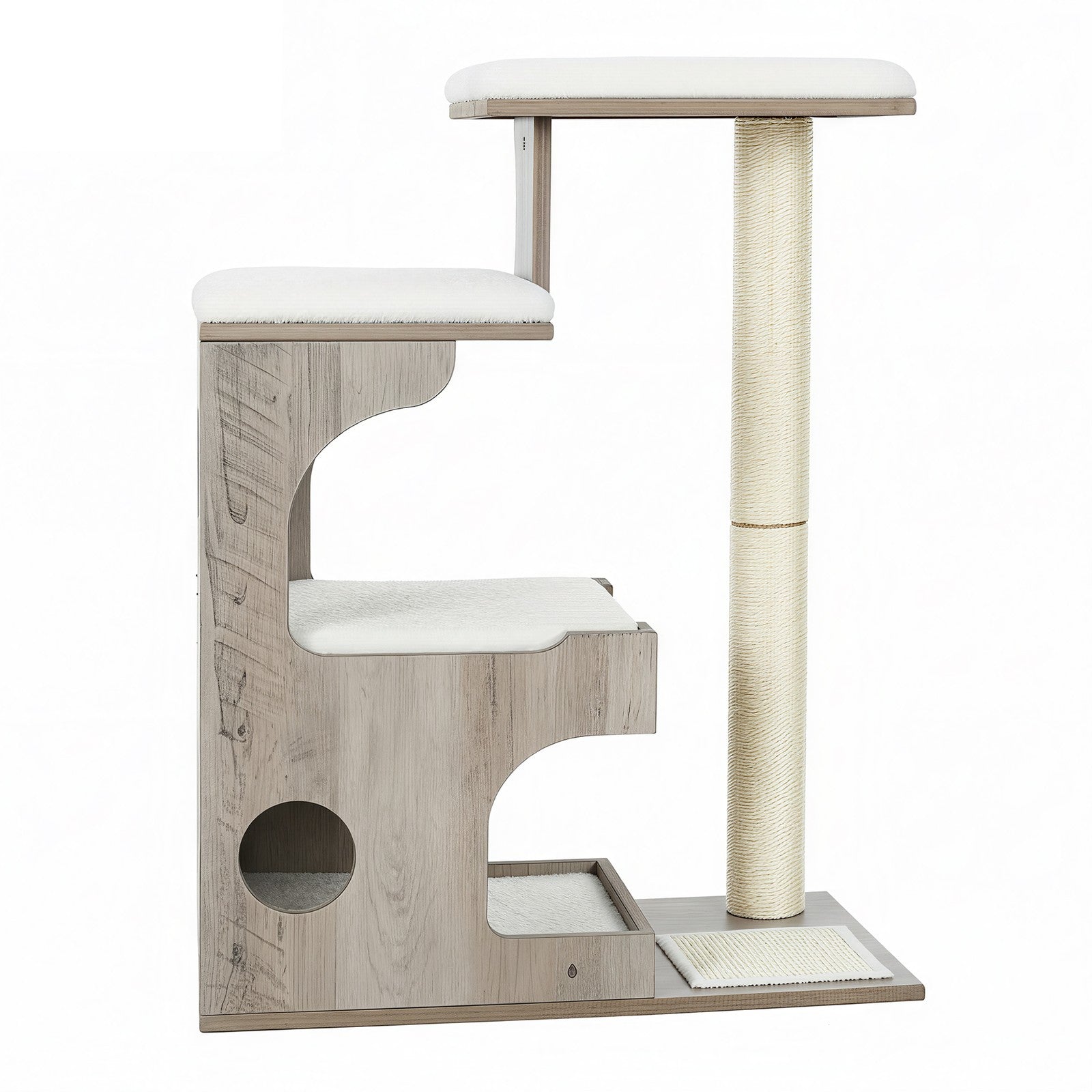 Cat Tree - MDF with Wood Veneer - Greige