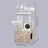 Cat Tree - Wood and Plush - Greige