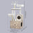 Cat Tree - Wood and Plush - Greige