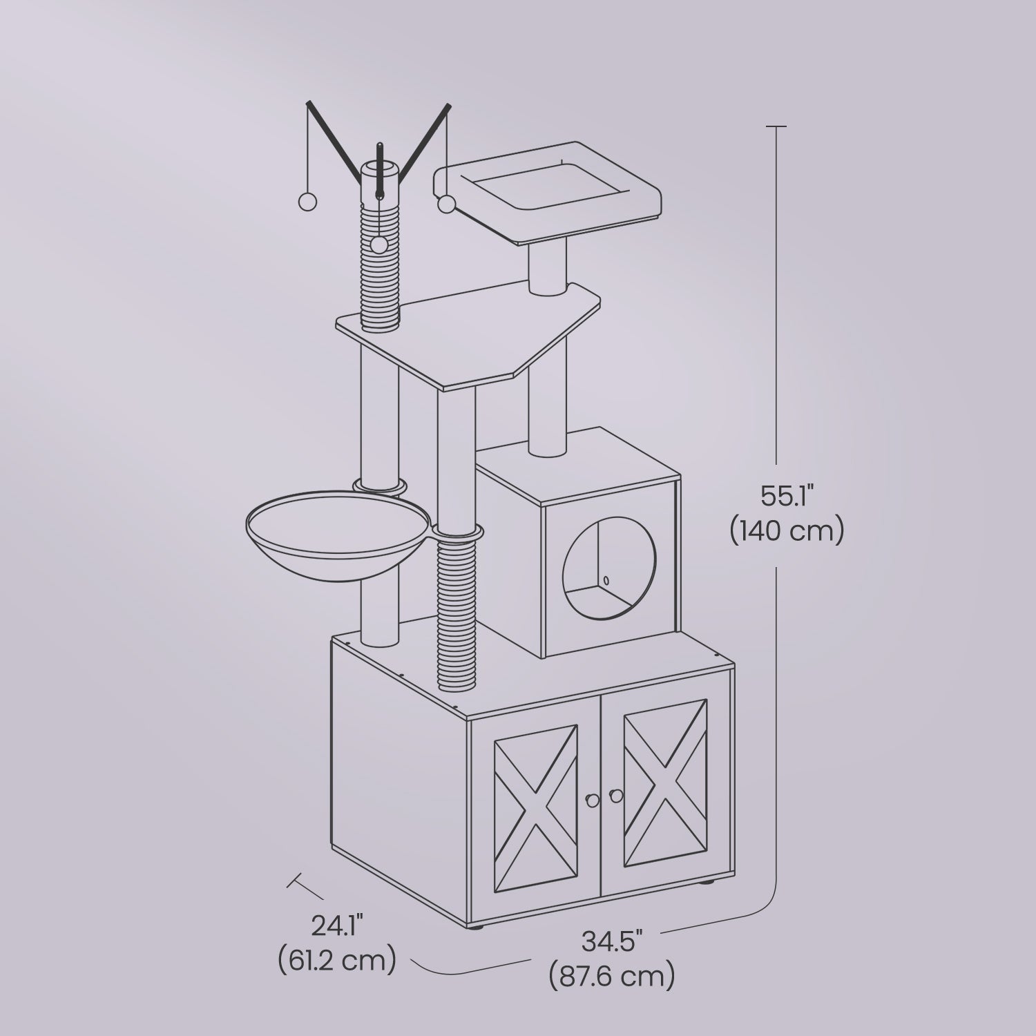 Cat Tree - Wood - Cloud White