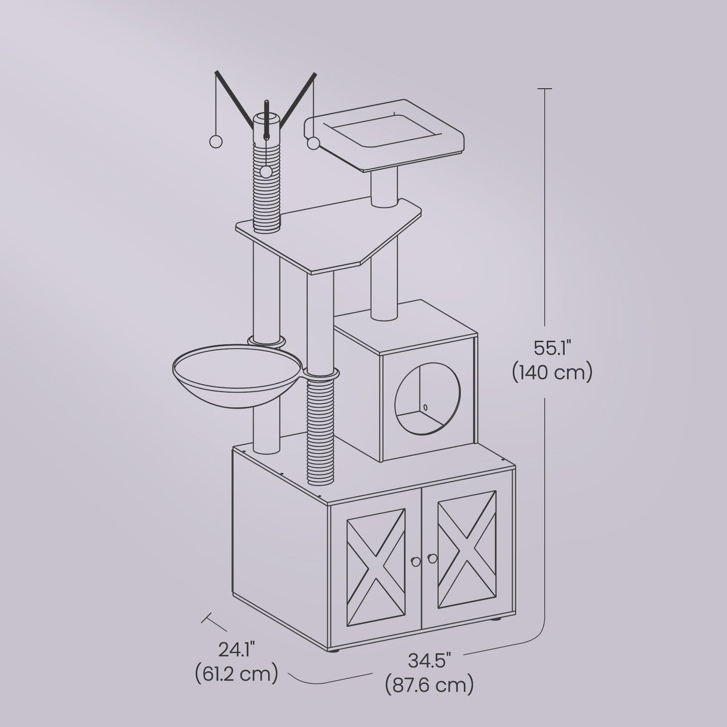 Cat Tree - Wood - Cloud White