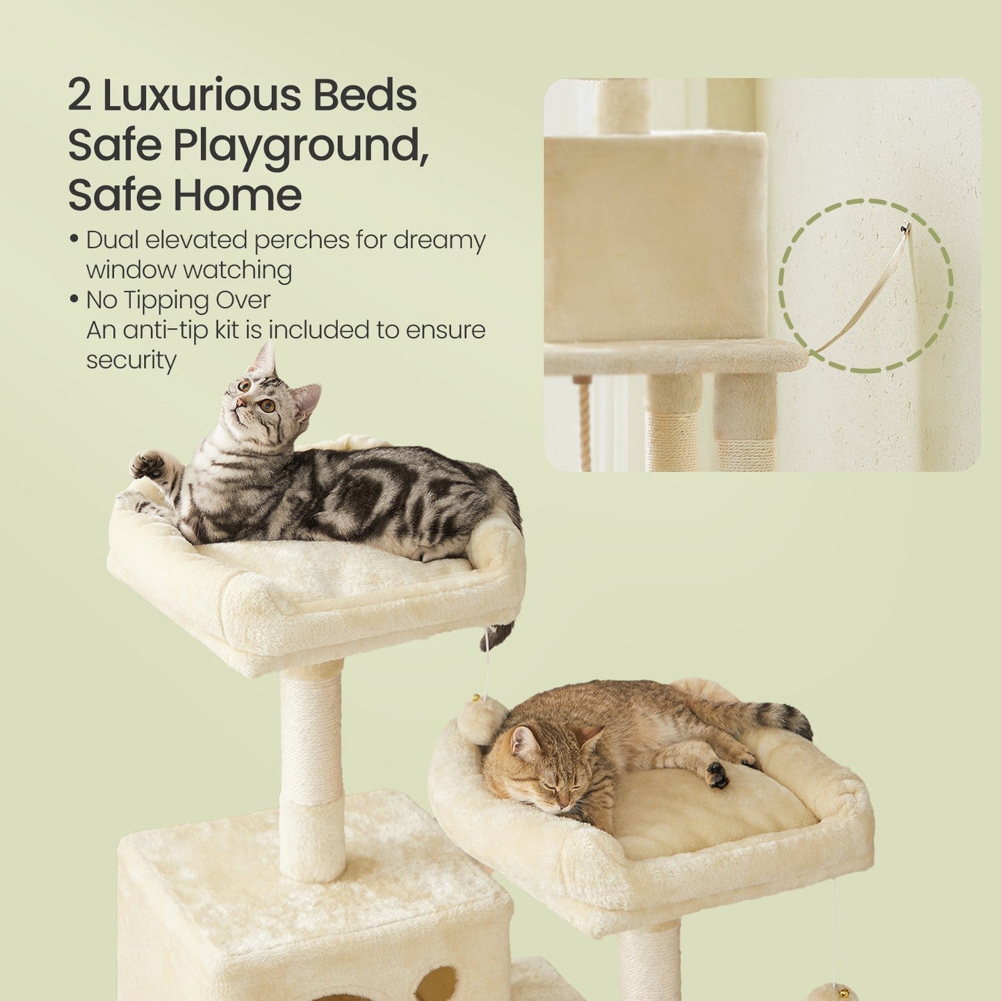 Multi-Level Cat Condo - Engineered Wood - Smoky Gray - 11 Scratching Posts