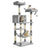 Cat Tree - Wood and Plush - Light Gray - with 11 Scratching Posts