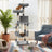 Cat Tree - Wood and Plush - Light Gray - with 11 Scratching Posts