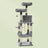 Cat Tree - Wood and Plush - Light Gray - with 11 Scratching Posts