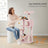 Multi-Level Plush Cat Play Tower - Wood and Plush Fabric - Pink