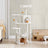 Multi-Level Cat Tree - Engineered Wood - Light Gray - Featuring 4 Scratching Posts