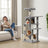 Cat Condo - Plush Fabric - Light Grey - Multi-Level with Scratching Posts and Perches