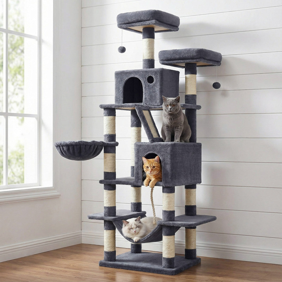 Cat Tree - Wood and Plush