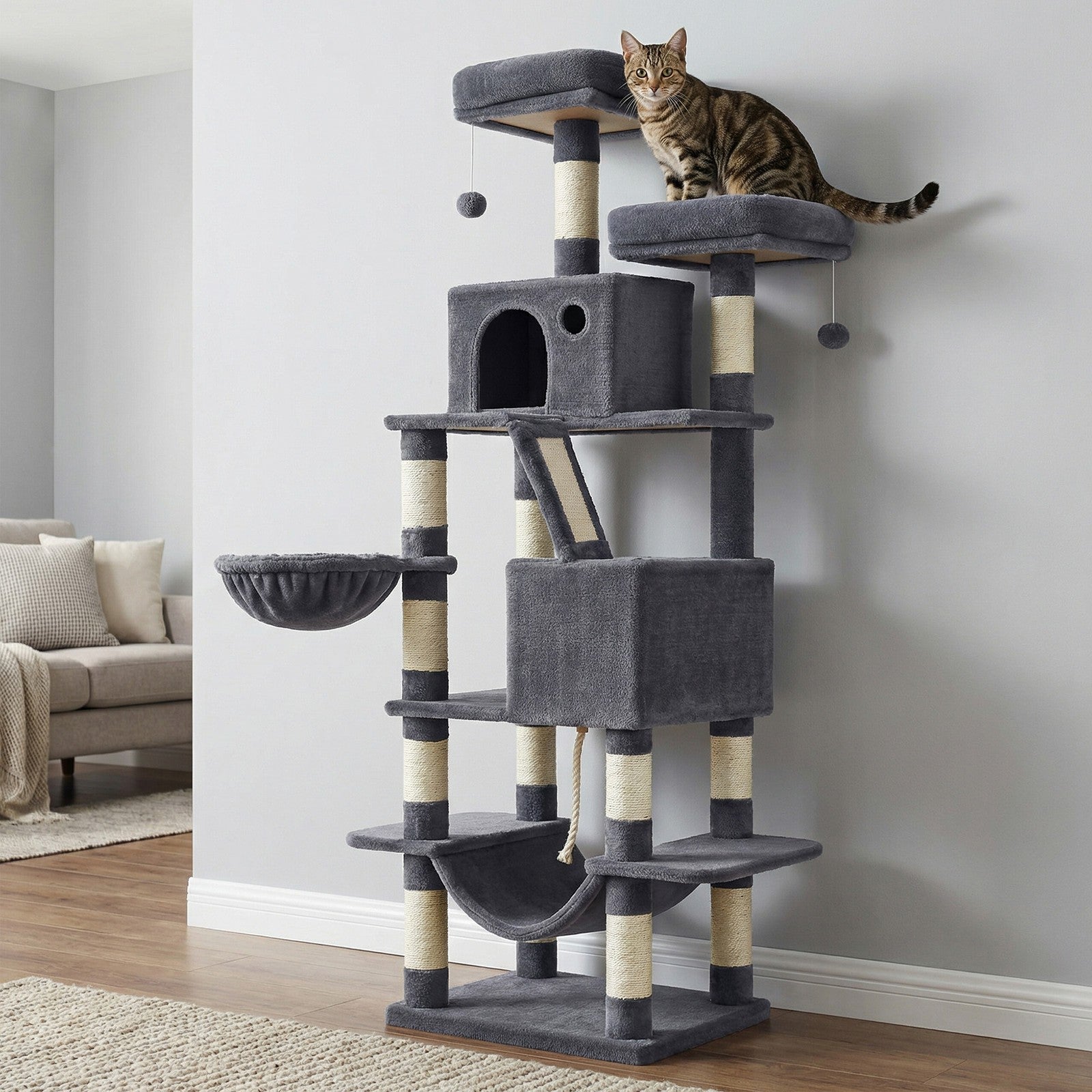 Cat Tree - Wood and Plush