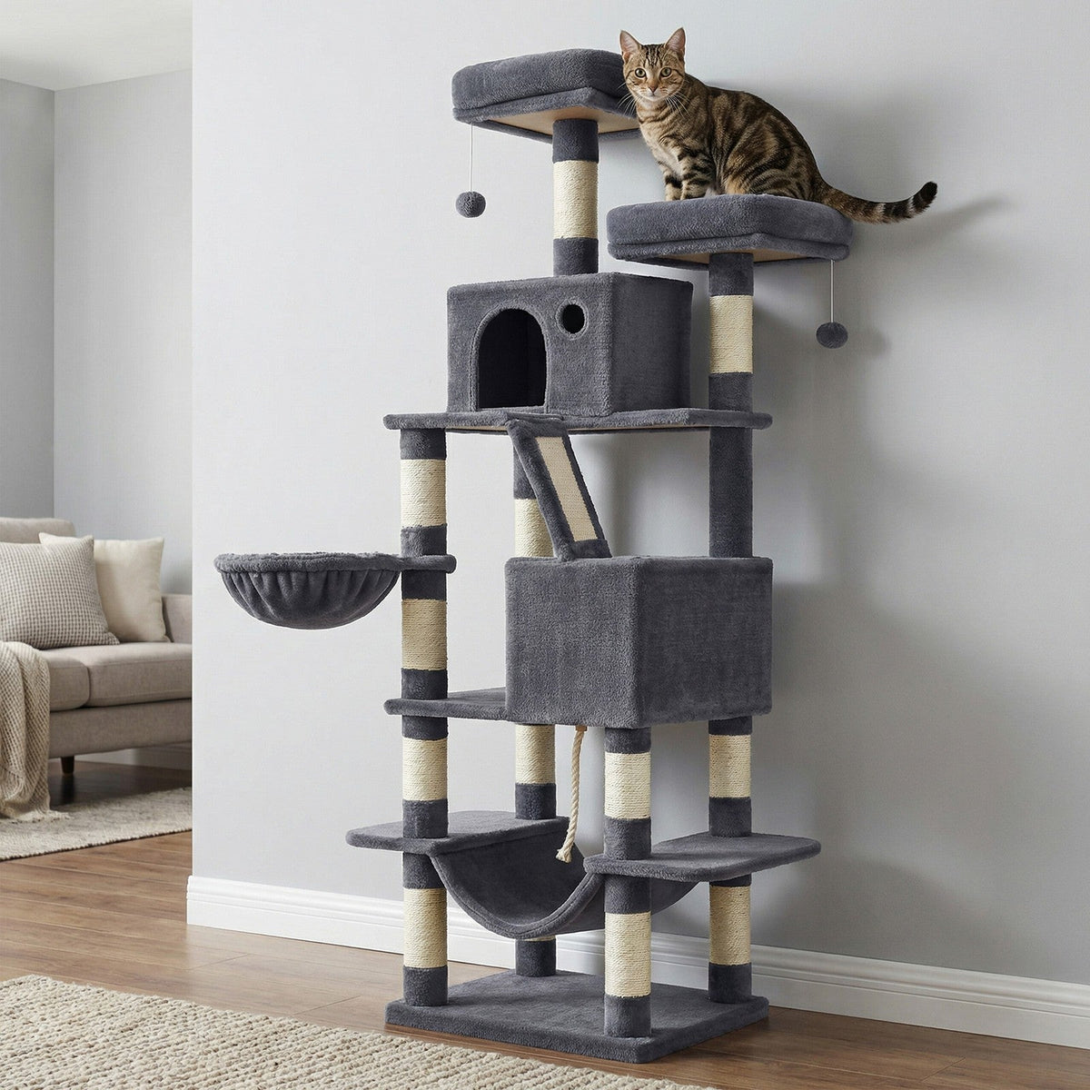 Cat Tree - Wood and Plush