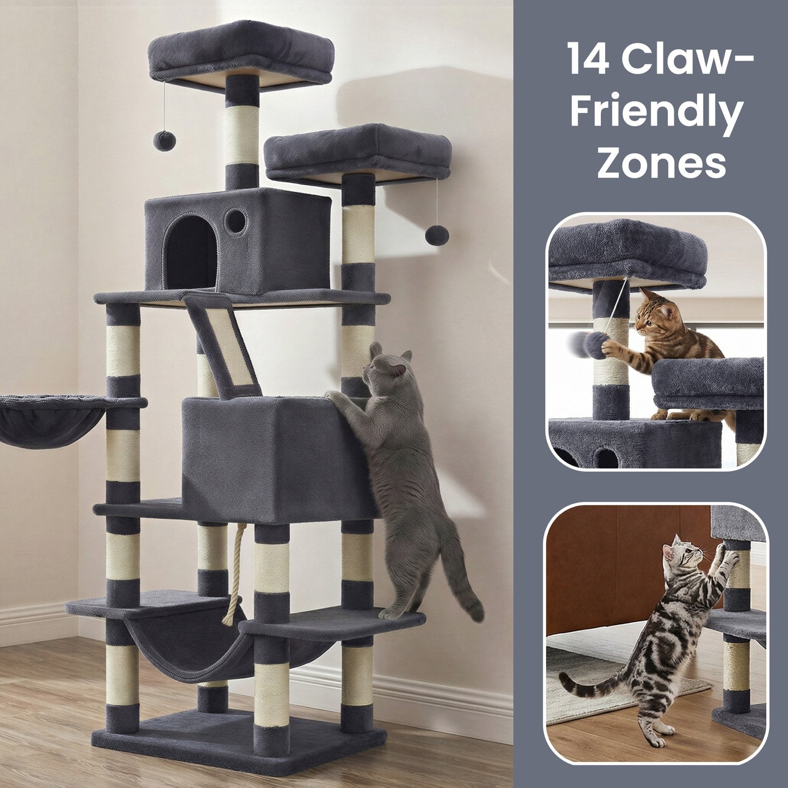 Cat Tree - Wood and Plush