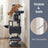 Multi-Level Cat Tree Tower - Wood and Plush - Grey