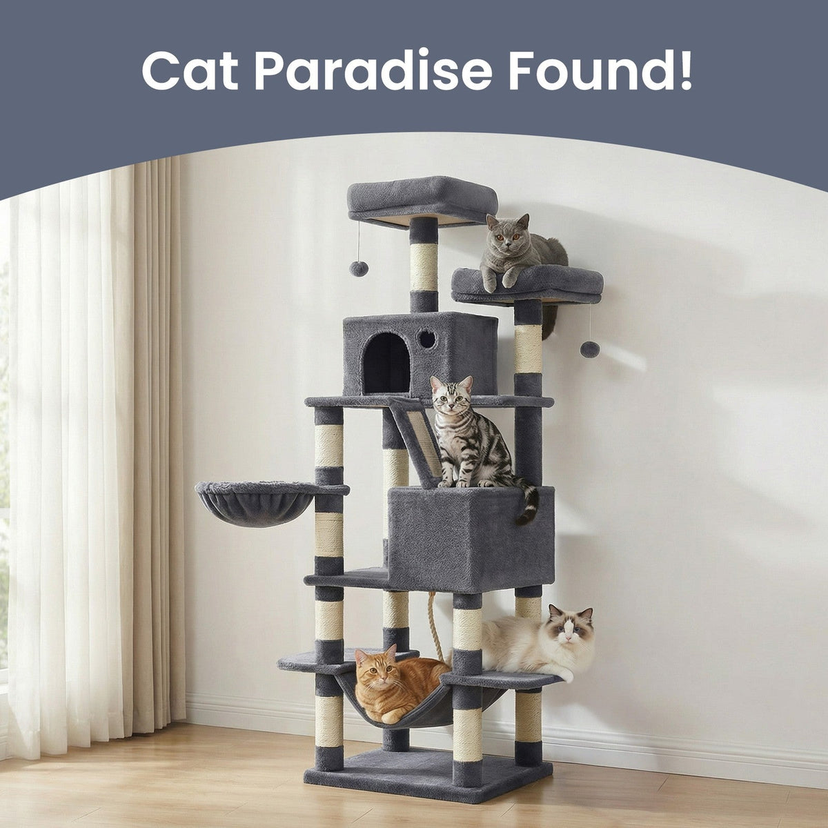 Cat Tree - Wood and Plush