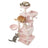 Large Cat Tree - Wood and Plush - Pink - with 13 Scratching Posts