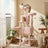 Large Cat Tree - Wood and Plush - Pink - with 13 Scratching Posts