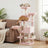 Large Cat Tree - Wood and Plush - Pink - with 13 Scratching Posts