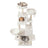Large Cat Tree - Wood and Plush - White - with 13 Scratching Posts