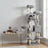 Large Cat Tree - Wood and Plush - Gray - with 13 Scratching Posts