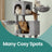 Large Cat Tree - Engineered Wood - Dark Gray - Multi-Level with 2 Caves and 5 Scratching Posts