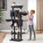 Large Cat Tree - Engineered Wood - Dark Gray - Multi-Level with 2 Caves and 5 Scratching Posts