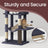 Large Cat Tree - Engineered Wood - Dark Gray - Multi-Level with 2 Caves and 5 Scratching Posts