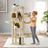 Large Cat Tree - Engineered Wood - Dark Gray - Multi-Level with 2 Caves and 5 Scratching Posts