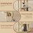 Large Cat Tree - Engineered Wood - Dark Gray - Multi-Level with 2 Caves and 5 Scratching Posts