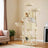 Cat Tree Tower - Engineered Wood - Beige - Large with 13 Scratching Posts